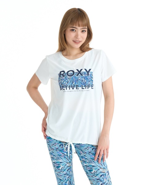 ROXY(ロキシー)の「ROXY FITNESS BREEZE FLOW S/S TEE Tシャツ /QUIK DRY/UVカット 【2026年夏モデル】(Tシャツ/カットソー・レディース・ブラック/ホワイト/パープル・LARGE/MEDIUM/SMALL)」の1枚目の写真