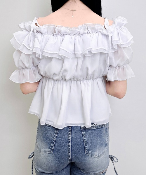INGNI(イング)の「【WEB限定】フリルオフショルブラウス(シャツ/ブラウス・レディース・ブラック/サックスブルー/オフホワイト/ホワイト系その他3/ブラック系3/ピンク・M)」の11枚目の写真