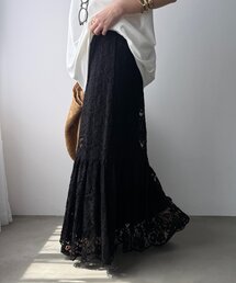 スカラレースフレアスカート