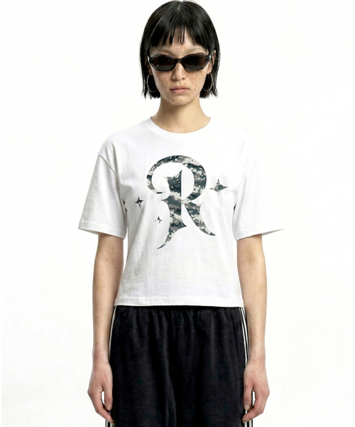 REBRENNER(リブレンナー)の「DTFミリアル クールコットンクロップ半袖Tシャツ ホワイト(Tシャツ/カットソー・レディース・ホワイト・MEDIUM/LARGE/X-LARGE)」の1枚目の写真