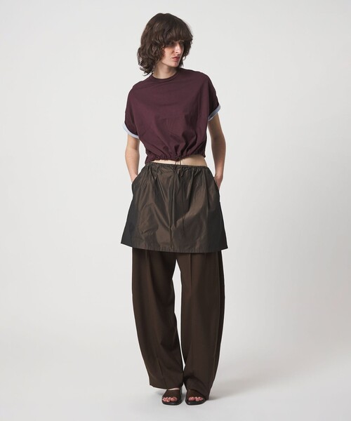 6（ロク）の「＜6(ROKU)＞COTTON NYLON SHEER FOOT BALL T-SHIRT