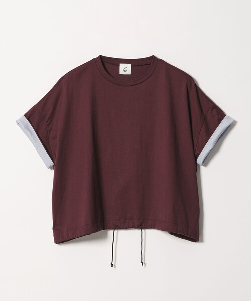 6(ロク)の「<6(ROKU)>コットン ドローストリング ショートスリーブ トップス(Tシャツ/カットソー・レディース・ワイン/ホワイト・FREE)」の17枚目の写真