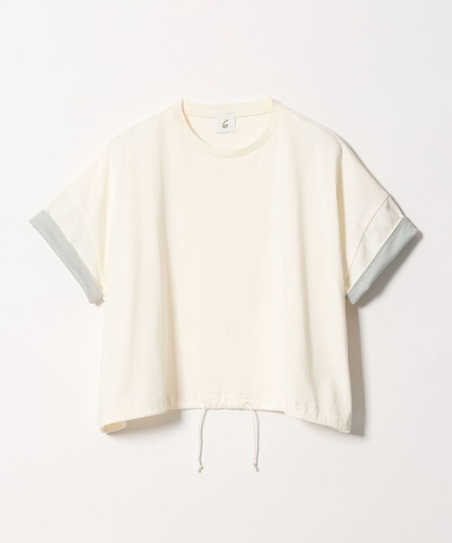 6(ロク)の「<6(ROKU)>コットン ドローストリング ショートスリーブ トップス(Tシャツ/カットソー・レディース・ワイン/ホワイト・FREE)」の4枚目の写真