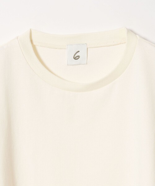 6(ロク)の「<6(ROKU)>コットン ドローストリング ショートスリーブ トップス(Tシャツ/カットソー・レディース・ワイン/ホワイト・FREE)」の5枚目の写真