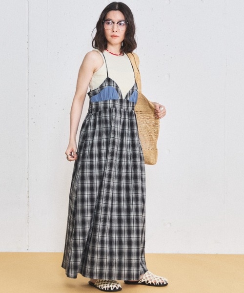 MIRROR STOKE（ミラーストーク）の「【ZOZO限定】BUSTIER CAMISOLE ONEPIECE/ビスチェキャミソールワンピース（ワンピース・レディース・ブラック/オフホワイト・MEDIUM）」の3枚目の写真