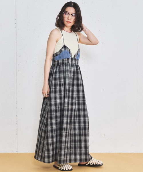 MIRROR STOKE(ミラーストーク)の「【ZOZO限定】BUSTIER CAMISOLE ONEPIECE/ビスチェキャミソールワンピース(ワンピース・レディース・ブラック/オフホワイト・MEDIUM)」の8枚目の写真
