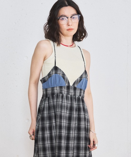 MIRROR STOKE（ミラーストーク）の「【ZOZO限定】BUSTIER CAMISOLE ONEPIECE/ビスチェキャミソールワンピース（ワンピース・レディース・ブラック/オフホワイト・MEDIUM）」の11枚目の写真
