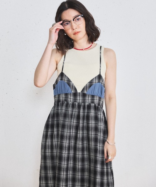 MIRROR STOKE（ミラーストーク）の「【ZOZO限定】BUSTIER CAMISOLE ONEPIECE/ビスチェキャミソールワンピース（ワンピース・レディース・ブラック/オフホワイト・MEDIUM）」の12枚目の写真