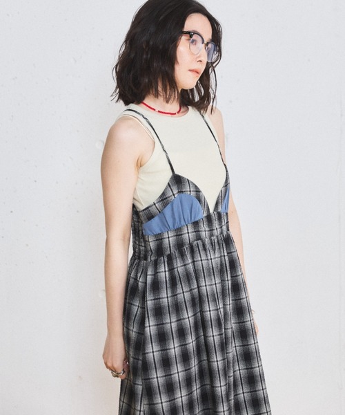 MIRROR STOKE（ミラーストーク）の「【ZOZO限定】BUSTIER CAMISOLE ONEPIECE/ビスチェキャミソールワンピース（ワンピース・レディース・ブラック/オフホワイト・MEDIUM）」の14枚目の写真