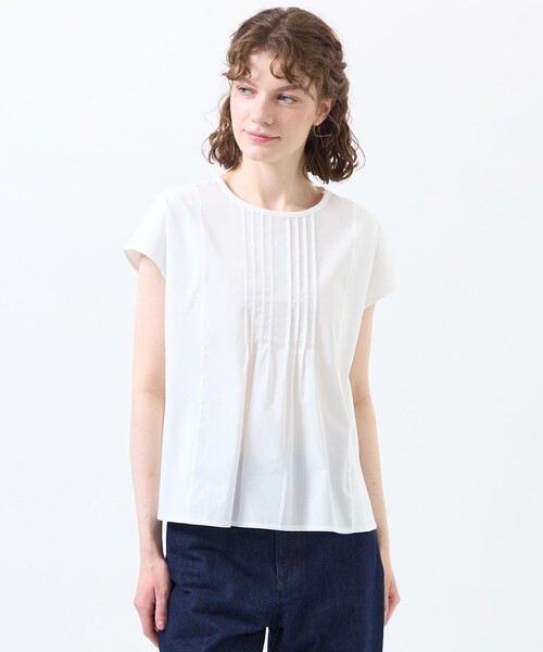 MACKINTOSH PHILOSOPHY(マッキントッシュ フィロソフィー)の「フロントタックフレアカットソー(Tシャツ/カットソー・レディース・ブルー/オフホワイト/ブラック/チャコールグレー・38)」の1枚目の写真