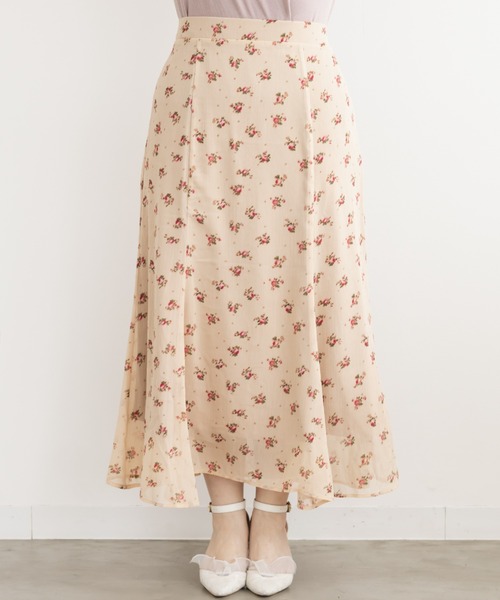CLETTE(クレット)の「CLETTEオリジナルシアー花柄ロングスカート(スカート・レディース・アイボリー/ブラック/ベージュ・LL/4L/3L)」の12枚目の写真