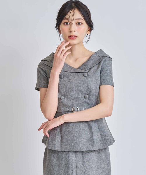 NOELA(ノエラ)の「ベルト付きオフショルカラーブラウス(シャツ/ブラウス・レディース・グレー/ベージュ・M/S)」の12枚目の写真