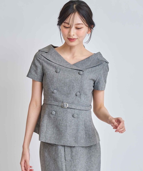NOELA(ノエラ)の「ベルト付きオフショルカラーブラウス(シャツ/ブラウス・レディース・グレー/ベージュ・M/S)」の14枚目の写真