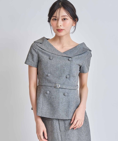 NOELA(ノエラ)の「ベルト付きオフショルカラーブラウス(シャツ/ブラウス・レディース・グレー/ベージュ・M/S)」の6枚目の写真