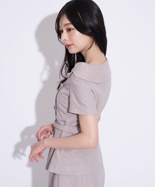 NOELA(ノエラ)の「ベルト付きオフショルカラーブラウス(シャツ/ブラウス・レディース・グレー/ベージュ・M/S)」の5枚目の写真