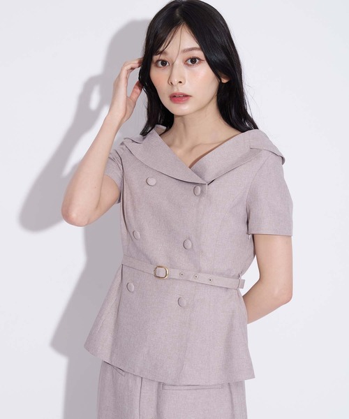 NOELA(ノエラ)の「ベルト付きオフショルカラーブラウス(シャツ/ブラウス・レディース・グレー/ベージュ・M/S)」の22枚目の写真