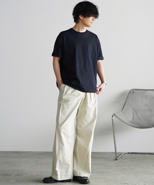 WYM LIDNM(ウィム バイ リドム)の「HIGH COUNT COTTON CURVED SLACKS(スラックス・メンズ・オフホワイト/グレー/チャコール・S/M/L)」の18枚目の写真