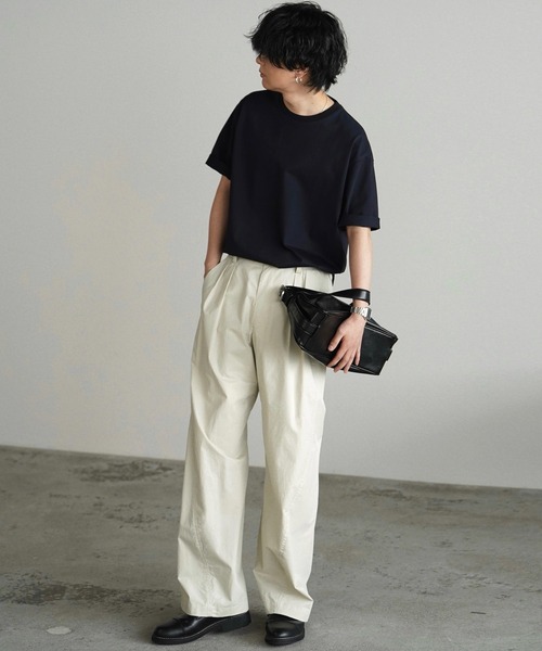 WYM LIDNM(ウィム バイ リドム)の「HIGH COUNT COTTON CURVED SLACKS(スラックス・メンズ・オフホワイト/グレー/チャコール・S/M/L)」の15枚目の写真