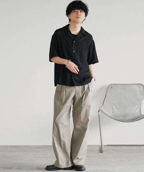 WYM LIDNM(ウィム バイ リドム)の「HIGH COUNT COTTON CURVED SLACKS(スラックス・メンズ・オフホワイト/グレー/チャコール・S/M/L)」の7枚目の写真