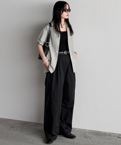 WYM LIDNM(ウィム バイ リドム)の「HIGH COUNT COTTON CURVED SLACKS(スラックス・メンズ・オフホワイト/グレー/チャコール・S/M/L)」の20枚目の写真