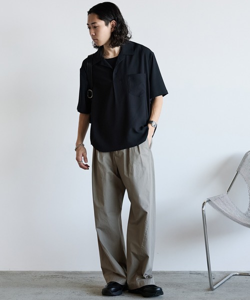 WYM LIDNM(ウィム バイ リドム)の「HIGH COUNT COTTON CURVED SLACKS(スラックス・メンズ・オフホワイト/グレー/チャコール・S/M/L)」の4枚目の写真