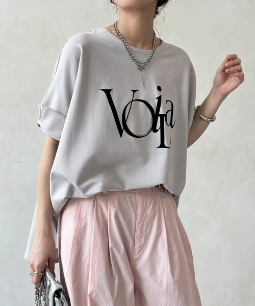 DouDou(ドゥドゥ)の「【WEB限定】ポンチョロゴTEE(Tシャツ/カットソー・レディース・チャコールグレー/オフホワイト/ライトグレー・FREE)」の19枚目の写真
