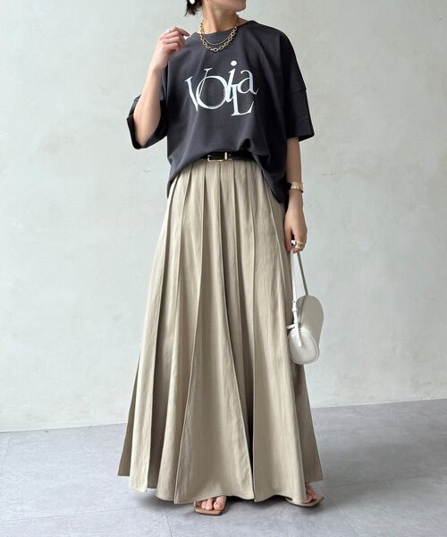 DouDou(ドゥドゥ)の「【WEB限定】ポンチョロゴTEE(Tシャツ/カットソー・レディース・チャコールグレー/オフホワイト/ライトグレー・FREE)」の13枚目の写真