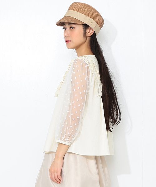 CAROLINA GLASER(カロリナ グレイサー)の「CAROLINA GLASER / フリルブラウス(シャツ/ブラウス・レディース・ブラック/クリーム・ONE SIZE)」の10枚目の写真