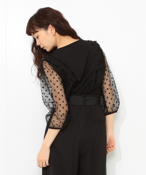 CAROLINA GLASER(カロリナ グレイサー)の「CAROLINA GLASER / フリルブラウス(シャツ/ブラウス・レディース・ブラック/クリーム・ONE SIZE)」の17枚目の写真