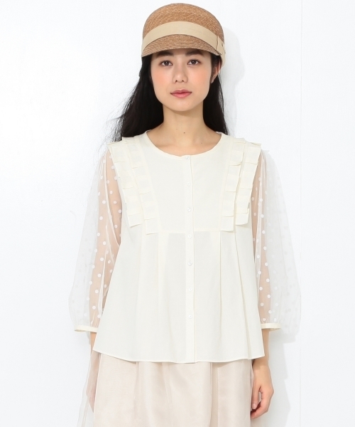 CAROLINA GLASER(カロリナ グレイサー)の「CAROLINA GLASER / フリルブラウス(シャツ/ブラウス・レディース・ブラック/クリーム・ONE SIZE)」の20枚目の写真