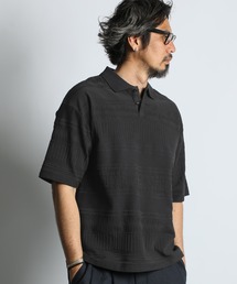 The DUFFER of ST.GEORGE | ORIGINAL JQ POLO SHIRT:バティック柄 ジャガードポロ / コットンポロ / 幾何学模様 / レトロストリート(ポロシャツ)