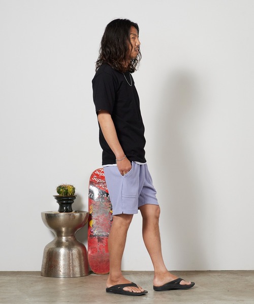 ALOHA BLUE（アロハブルー）の「ALOHA BLUE / アロハブルー 限定サーマルショーツ ハーフパンツ 秋 秋服 2026年秋冬（スウェットパンツ・メンズ・オレンジ/ラベンダー・M/S/L/XL）」の16枚目の写真