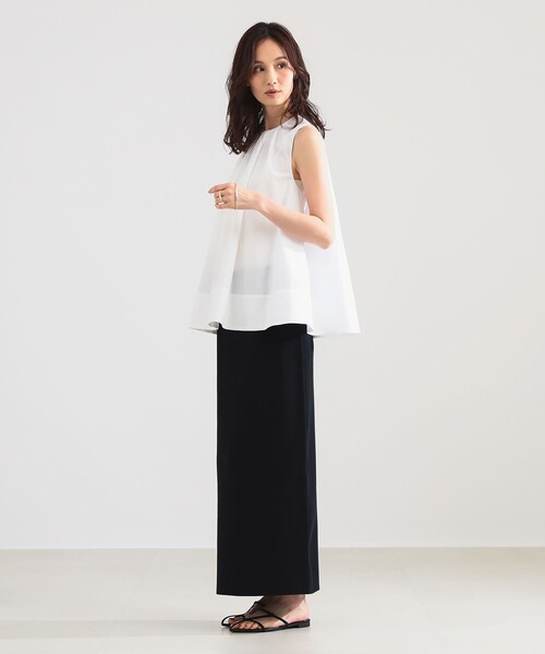 Demi-Luxe BEAMS(デミルクス ビームス)の「【8/6値下げ】ワイド ヘム ギャザー ノースリーブ ブラウス(シャツ/ブラウス・レディース・サックスブルー/ホワイト/ブラウン系その他2・ONE SIZE)」の6枚目の写真