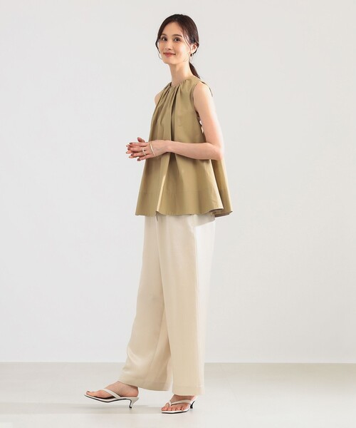 Demi-Luxe BEAMS(デミルクス ビームス)の「【8/6値下げ】ワイド ヘム ギャザー ノースリーブ ブラウス(シャツ/ブラウス・レディース・サックスブルー/ホワイト/ブラウン系その他2・ONE SIZE)」の8枚目の写真