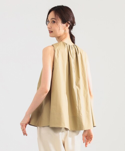 Demi-Luxe BEAMS(デミルクス ビームス)の「【8/6値下げ】ワイド ヘム ギャザー ノースリーブ ブラウス(シャツ/ブラウス・レディース・サックスブルー/ホワイト/ブラウン系その他2・ONE SIZE)」の11枚目の写真