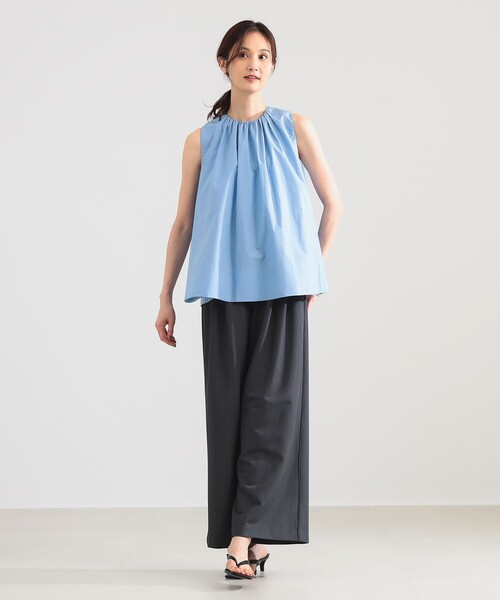 Demi-Luxe BEAMS(デミルクス ビームス)の「【8/6値下げ】ワイド ヘム ギャザー ノースリーブ ブラウス(シャツ/ブラウス・レディース・サックスブルー/ホワイト/ブラウン系その他2・ONE SIZE)」の12枚目の写真