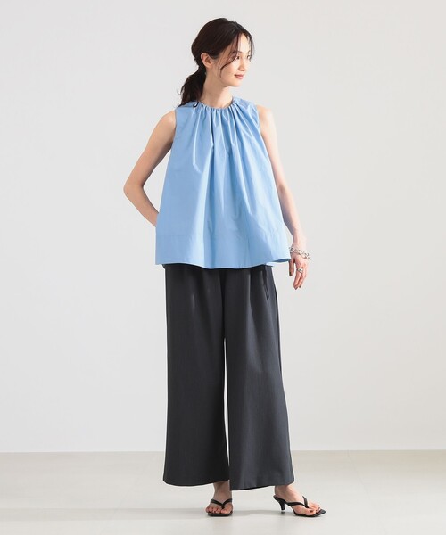 Demi-Luxe BEAMS(デミルクス ビームス)の「【8/6値下げ】ワイド ヘム ギャザー ノースリーブ ブラウス(シャツ/ブラウス・レディース・サックスブルー/ホワイト/ブラウン系その他2・ONE SIZE)」の13枚目の写真