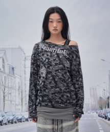 VOER CAMO ASYMMETRY TOP _CHARCOAL