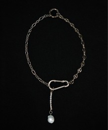 Carmelo（カーメロ）の「Thred Pearl Carabiner Necklace / サージカルステンレス カラビナパールネックレス（ネックレス）」