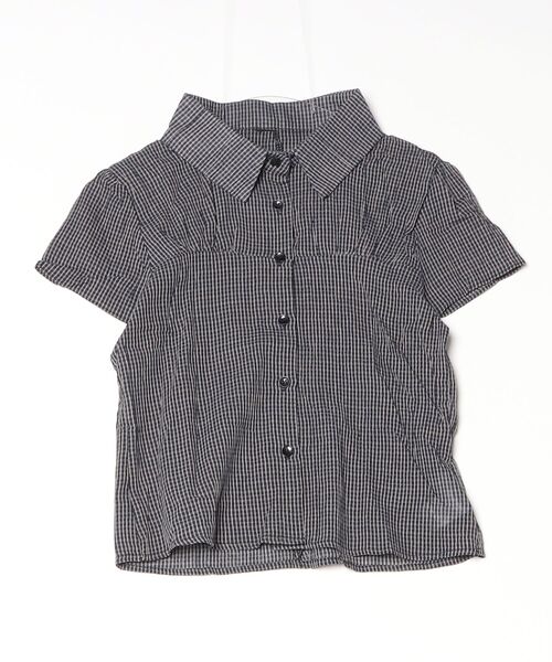 tinkerend(ティンカーエンド)の「Modern Plaid Pattern Collared BlouseModern / モダンチェック襟付きブラウス(シャツ/ブラウス・レディース・ネイビー/オフホワイト/ブラック・FREE)」の8枚目の写真