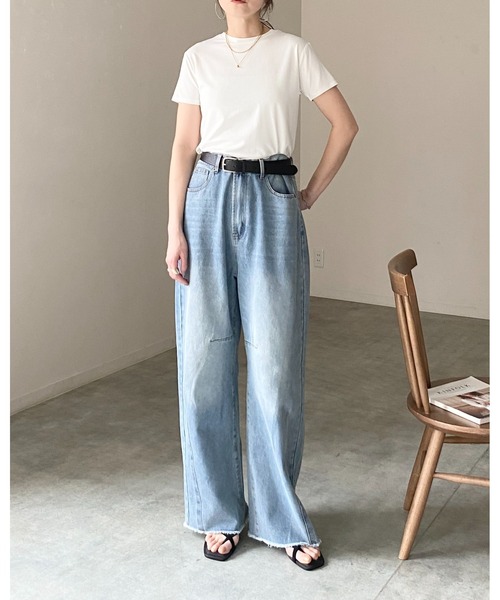 She's Closet(シーズクローゼット)の「接触冷感 クールタッチ UVカット 抗菌防臭 無地 コンパクト クルーネック 半袖Tシャツ(Tシャツ/カットソー・レディース・ホワイト/ブラウン系その他/ブラック・FREE)」の11枚目の写真