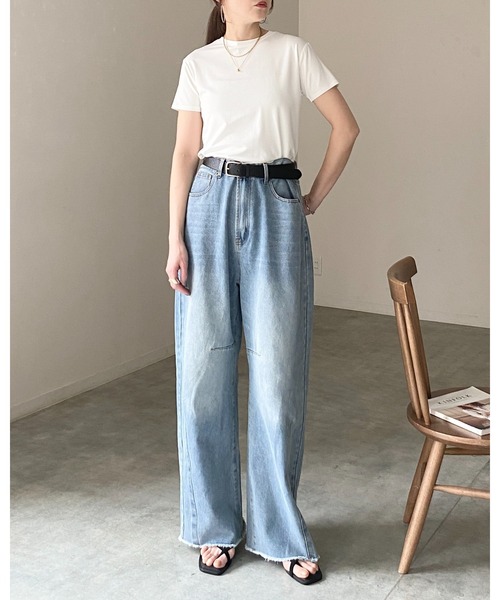 She's Closet(シーズクローゼット)の「接触冷感 クールタッチ UVカット 抗菌防臭 無地 コンパクト クルーネック 半袖Tシャツ(Tシャツ/カットソー・レディース・ホワイト/ブラウン系その他/ブラック・FREE)」の10枚目の写真