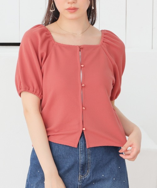 Honeys(ハニーズ)の「ボリューム袖トップス(Tシャツ/カットソー・レディース・オレンジ/ブラック/アイボリー/サックスブルー・L/M/S)」の4枚目の写真