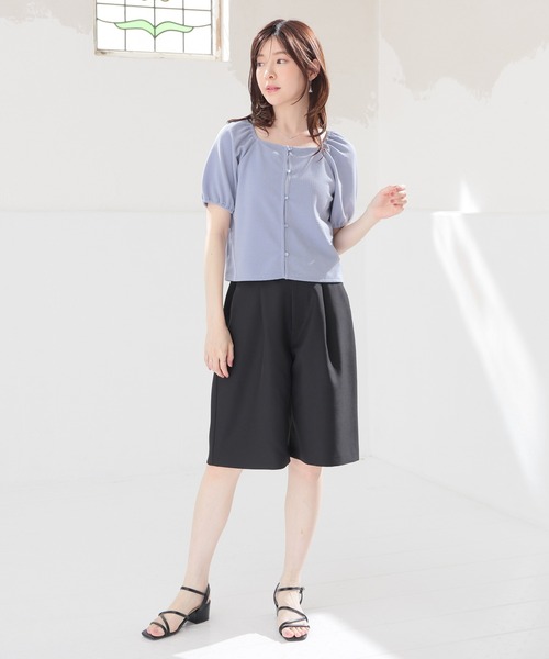 Honeys(ハニーズ)の「ボリューム袖トップス(Tシャツ/カットソー・レディース・オレンジ/ブラック/アイボリー/サックスブルー・L/M/S)」の9枚目の写真