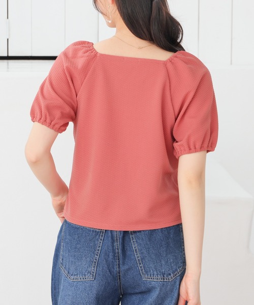 Honeys(ハニーズ)の「ボリューム袖トップス(Tシャツ/カットソー・レディース・オレンジ/ブラック/アイボリー/サックスブルー・L/M/S)」の22枚目の写真
