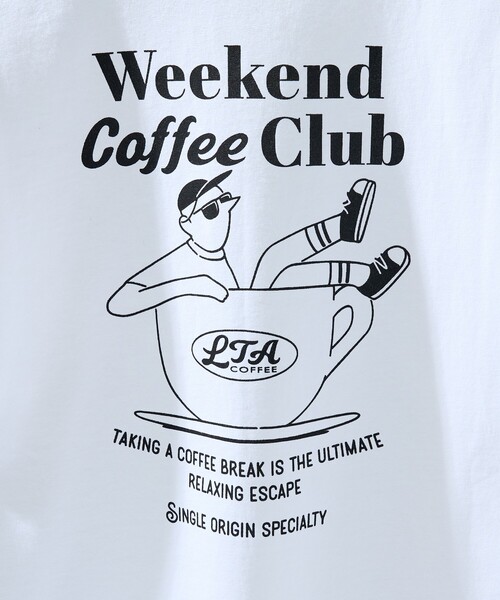 ABAHOUSE(アバハウス)の「COFFEE CLUB バックプリントTシャツ / オーバーサイズ/ LE TRIO ABAHOUSE(Tシャツ/カットソー・メンズ・ベージュ/ホワイト/ブラック・46/48)」の8枚目の写真