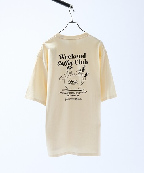 ABAHOUSE(アバハウス)の「COFFEE CLUB バックプリントTシャツ / オーバーサイズ/ LE TRIO ABAHOUSE(Tシャツ/カットソー・メンズ・ベージュ/ホワイト/ブラック・46/48)」の13枚目の写真