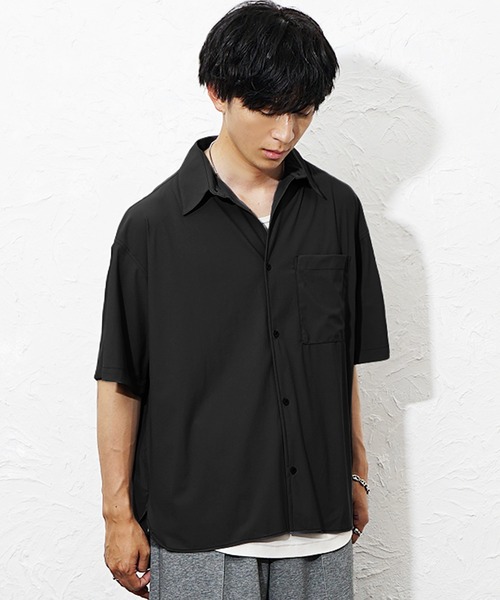 MinoriTY(マイノリティ)の「【MinoriTY】スーパーストレッチとろみシャツ メンズ 夏服 ユニセックス 半袖(シャツ/ブラウス・メンズ・ホワイト/チャコールグレー/ブラック・M/L/S)」の5枚目の写真