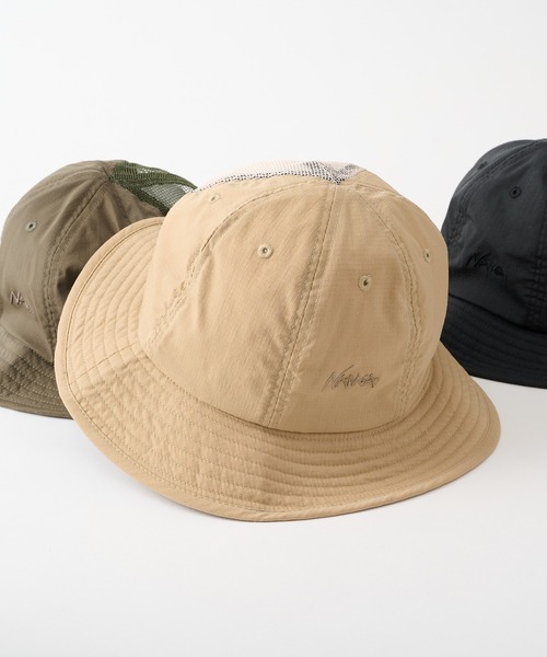 NANGA（ナンガ）の「【NANGA】HINOC RIPSTOP UT 7PANEL HAT NA26S3B201（ハット・メンズ・グリーン/ベージュ/ブラック・FREE）」の3枚目の写真