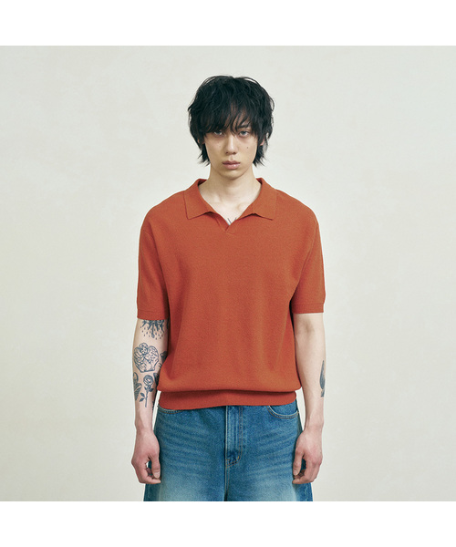 FERNOV(ペルノブ)の「エッセンシャルポロニット6カラー(ニット/セーター・メンズ・ベージュ/ブラック/レンガ/カーキ/マスタード/ホワイト・2/3/1)」の6枚目の写真